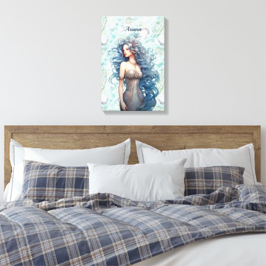 Toile Belle sirène à ailes bleues (Insitu(Chambre))