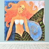 Toile Belle Sirène Abstraite peinture numérique (Insitu (Plancher de Bois))