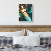 Toile Belle sirène dans lac avec lys (Insitu(Chambre))