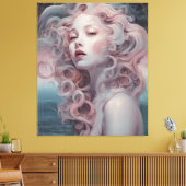 Toile Belle Sirène De Cheveux Rose (Insitu(Salon))