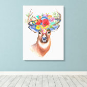 Toile Belle tige avec fleurs multicolores (Insitu (Plancher de Bois))