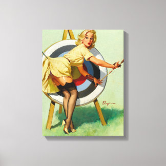 Toile Belle Tir à l'Arc - Fille Rétro Pin Up