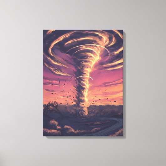 Toile Belle tornade au coucher du soleil (Recto)