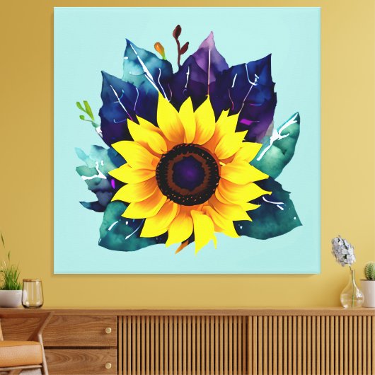 Toile Belle tournesol simple ouvert (Insitu(Salon))