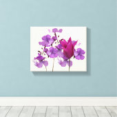 Toile Belle tulipe rose chaud violet fleurs florales (Insitu (Plancher de Bois))