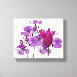 Toile Belle tulipe rose chaud violet fleurs florales