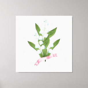 Toile Belle vinta fleurie oublie-me-pas blanc fleurs pas