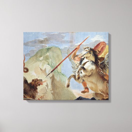 Toile Bellerophon, à cheval Pegasus, tuant la Chimera, (Recto)