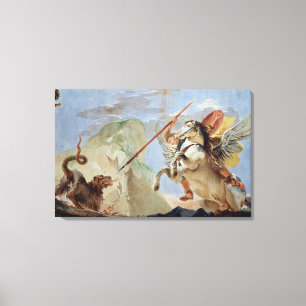 Toile Bellerophon, Pegasus de monte, massacrant les