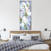 Toile Belles Fleurs de Iris Blanches - Peinture original (Insitu(Chambre))