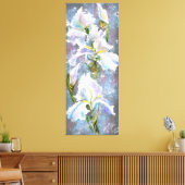 Toile Belles Fleurs de Iris Blanches - Peinture original (Insitu(Salon))
