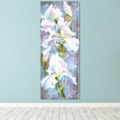 Toile Belles Fleurs de Iris Blanches - Peinture original (Insitu (Plancher de Bois))