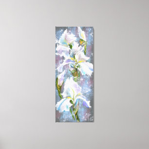 Toile Belles Fleurs de Iris Blanches - Peinture original