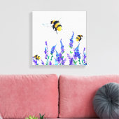 Toile Belles fleurs de printemps et les abeilles volent  (Insitu(Salon))