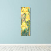 Toile Belles Fleurs d'Iris Jaune - Peinture Originale (Insitu (Plancher de Bois))