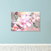 Toile Belles fleurs d'orchidées roses - Peinture origina (Insitu (Plancher de Bois))