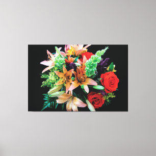 Toile Belles Fleurs Jeter Oreiller