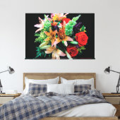 Toile Belles Fleurs Jeter Oreiller (Insitu(Chambre))