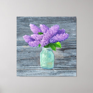 Toile Belles Lilacs En Mason Jar Rustique