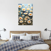 Toile Belles marguerites sur arrière - plan bleu (Insitu(Chambre))