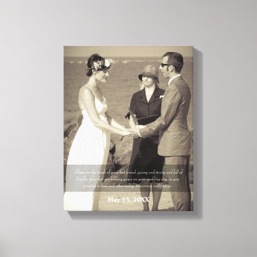 Toile Bénédiction des mains Citation Mariage photo (Recto)