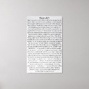 Toile Bénissez le seigneur O mon psaume 103 de vers de