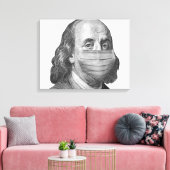 Toile Benjamin Franklin en masque (Insitu(Salon))