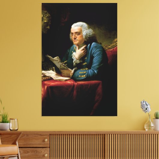 Toile Benjamin Franklin Portrait de David Martin 1767 (Insitu(Salon))
