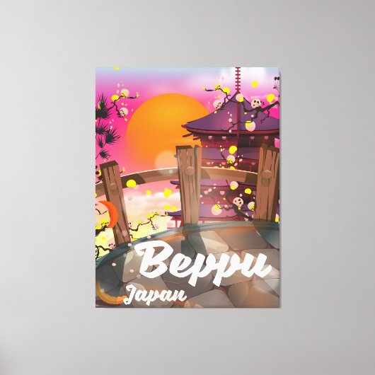 Toile Beppu affiche de voyage japonaise (Recto)