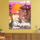 Toile Beppu affiche de voyage japonaise (Insitu(Salon))
