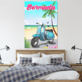 Toile Bermuda Beach Scooter affiche de voyage (Insitu(Chambre))
