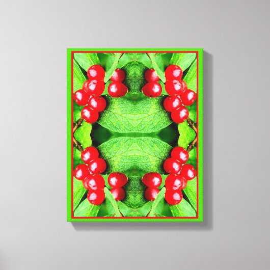 Toile Berries Rouges À La Raindrops Nature Abstraite (Recto)