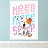 Toile Besoin de plus de sommeil | Funny Cat expression d (Insitu (Plancher de Bois))