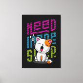Toile Besoin de plus de sommeil | Funny Cat expression d (Recto)