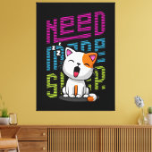 Toile Besoin de plus de sommeil | Funny Cat expression d (Insitu(Salon))