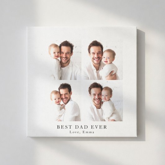 Toile Best Dad Ever Photo Collage | Personalized Gift
