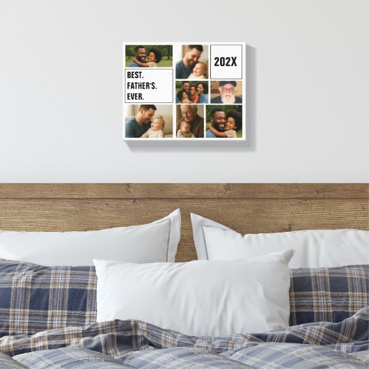 Toile Best Father Ever Photo Collage and Custom Text (Insitu(Chambre))