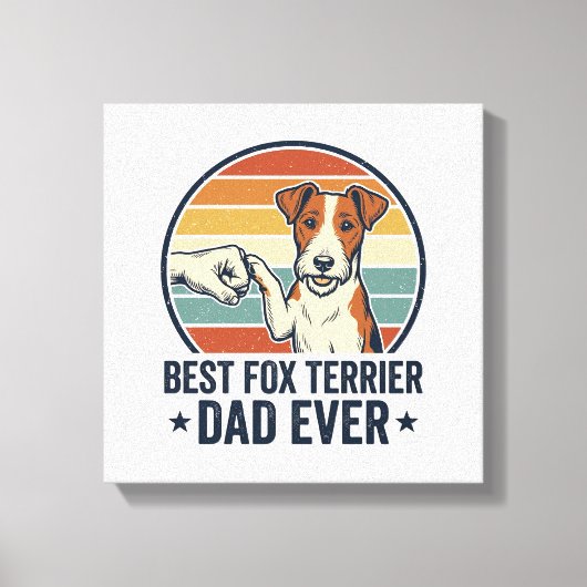 Toile Best Fox Terrier Dad Ever Vintage Dog Lover Shirt_ (Recto)