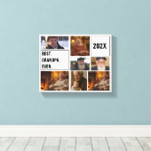 Toile Best Grandpa Ever Photo Collage and Custom Text (Insitu (Plancher de Bois))