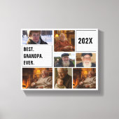Toile Best Grandpa Ever Photo Collage and Custom Text (Recto)