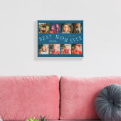 Toile Best Mom Ever | 8 Photo Grid Mothers Day Teal (Insitu(Salon))