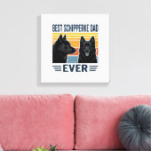 Toile Best Schipperke Dad Ever Retro Dog Vector Design_1 (Insitu(Salon))
