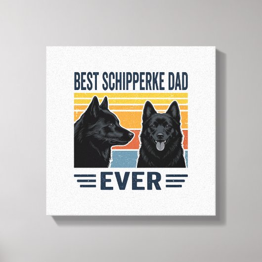 Toile Best Schipperke Dad Ever Retro Dog Vector Design_1 (Recto)