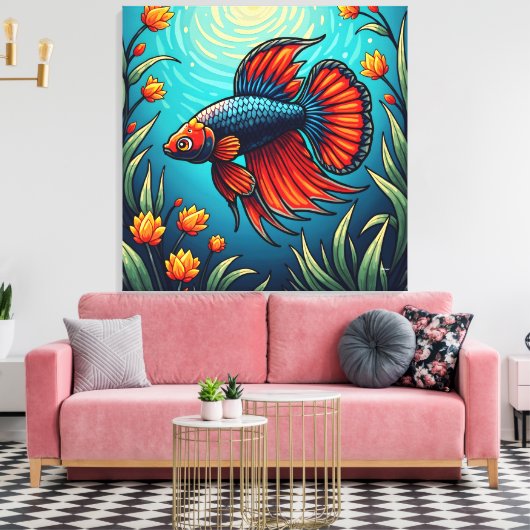 Toile Betta fish (Insitu(Salon))