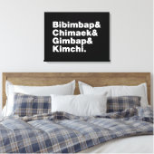 Toile Bibimbap & Chimaek & Gimbap & Kimchi. Aliments cor (Insitu(Chambre))