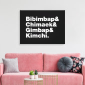 Toile Bibimbap & Chimaek & Gimbap & Kimchi. Aliments cor (Insitu(Salon))