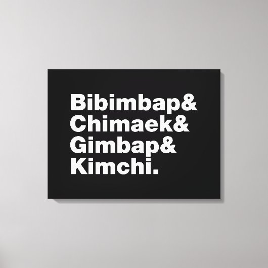 Toile Bibimbap & Chimaek & Gimbap & Kimchi. Aliments cor (Recto)