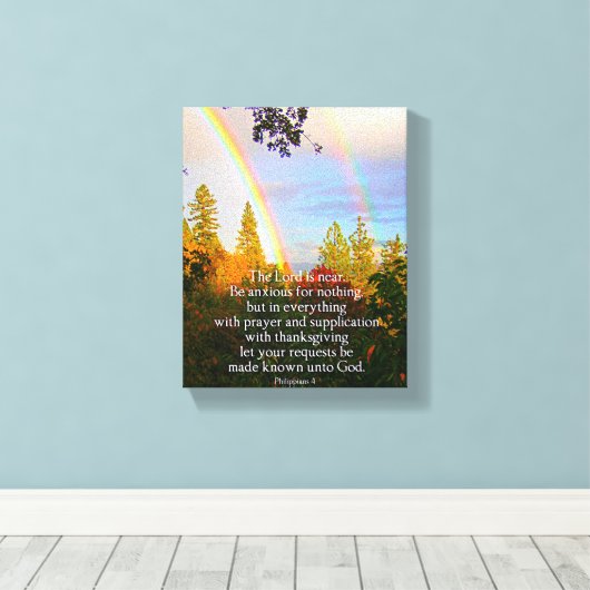 Toile Bible chrétienne Verse Écriture Arc-en-ciel (Insitu (Plancher de Bois))