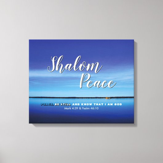 Toile Bible chrétienne Verse | SHALOM PEACE BE ENCORE (Recto)