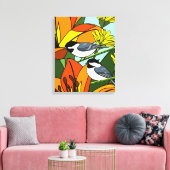 Toile Bickadee noir et fleurs de lys (Insitu(Salon))